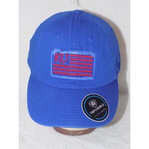 KU Kansas University (Blue) Jayhawks Flag Adjustable Cap College Hat